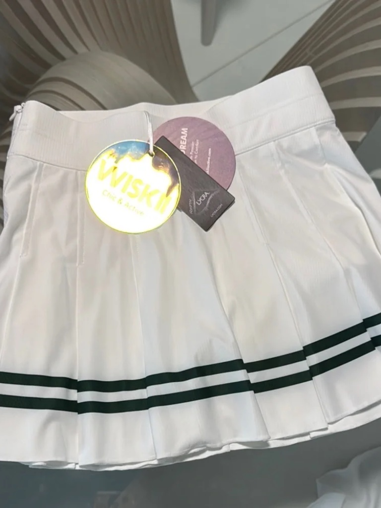 Nwt Wiskii Varsity Tennis Skirt In Ivory — image 8 of 8